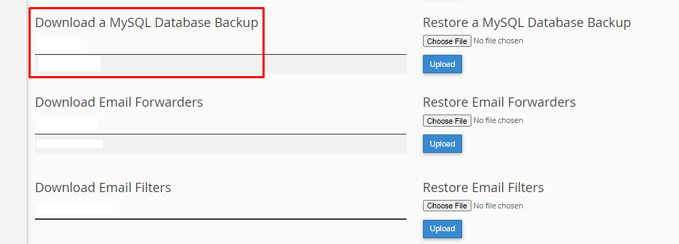 How to Use the cPanel Backup Tool? Database Backup